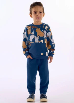 Up Baby - Conjunto Blusão Calça Azul - UP BABY