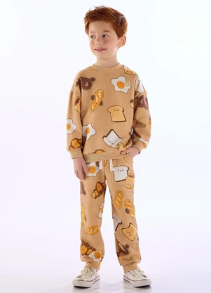 Três e Já - Conjunto Blusão Calça Baguette Marrom - TRÊS E JÁ