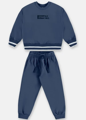 Up Baby - Conjunto Blusão Calça Molecotton Azul - UP BABY