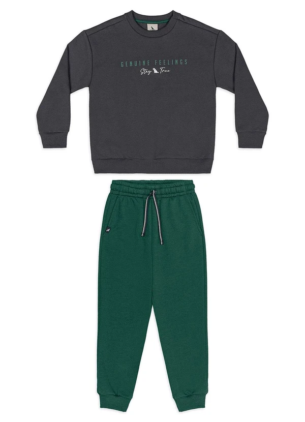 Quimby - Conjunto Blusão Calça Moletom Cinza 2