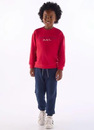 Quimby - Conjunto Blusão Calça Moletom Vermelho - QUIMBY