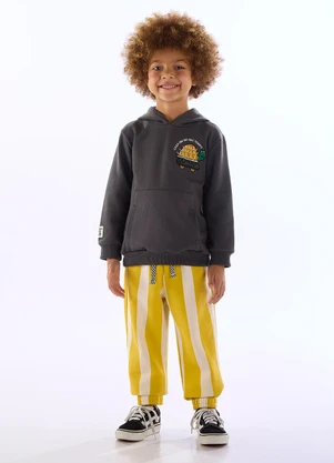 Três e Já - Conjunto Blusão Calça Pega-Pega Cinza - TRÊS E JÁ