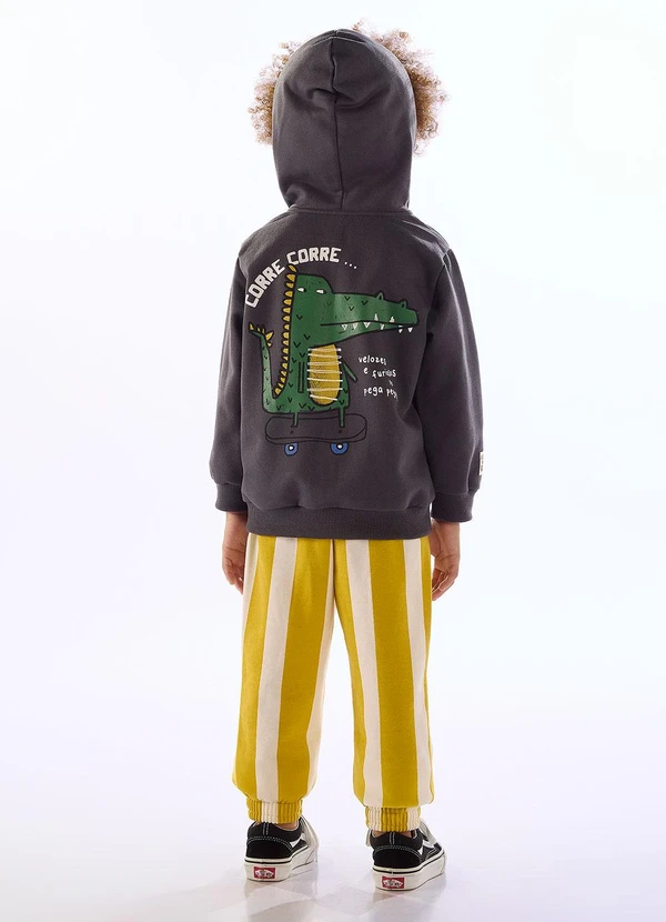 Três e Já - Conjunto Blusão Calça Pega-Pega Cinza 2