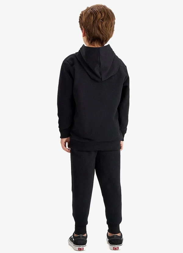 Rovi Kids - Conjunto Blusão Capuz e Calça Moletom Preto 2