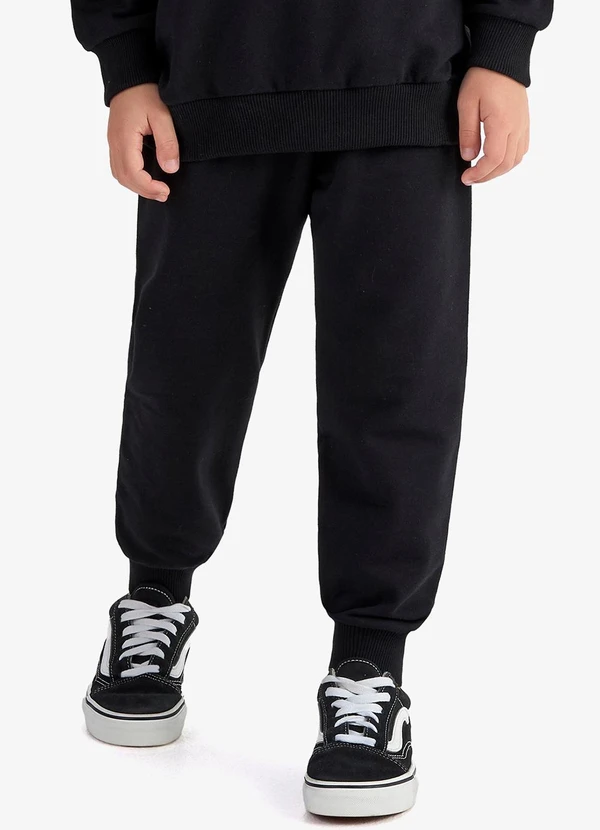 Rovi Kids - Conjunto Blusão Capuz e Calça Moletom Preto 5