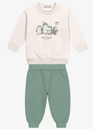 Trick Nick - Conjunto Blusão com Calça Felpado Bege - TRICK NICK