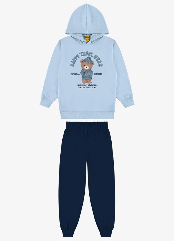 Rovi Kids - Conjunto Blusão com Calça Masculino Azul