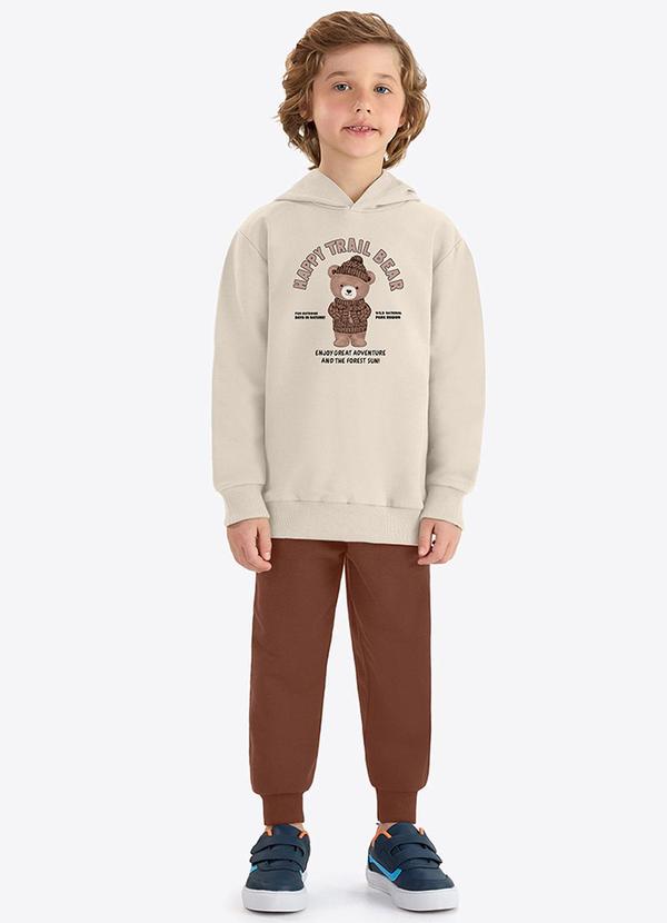 Rovi Kids - Conjunto Blusão com Calça Masculino Bege