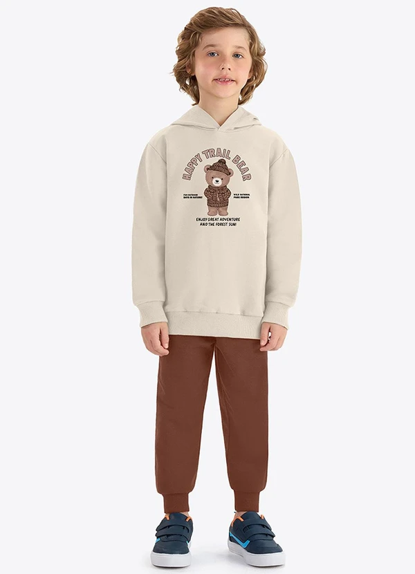 Rovi Kids - Conjunto Blusão com Calça Masculino Bege