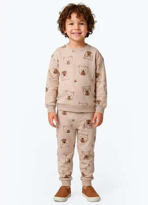 Rovi Kids - Conjunto Blusão com Calça Masculino Bege - ROVI KIDS