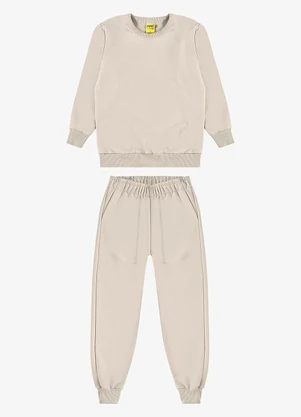 Rovi Kids - Conjunto Blusão com Calça Masculino Bege - ROVI KIDS