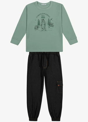 Trick Nick - Conjunto Blusão com Calça Masculino Verde - TRICK NICK