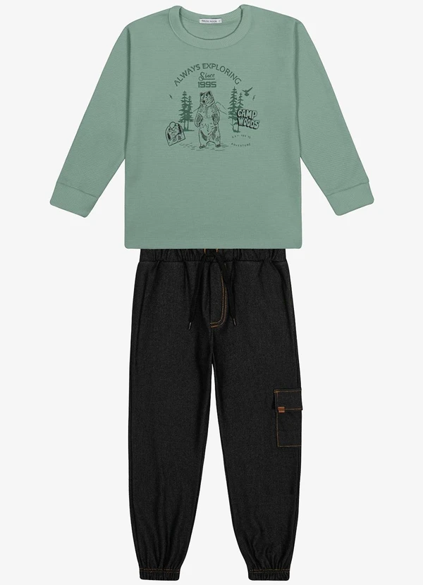 Trick Nick - Conjunto Blusão com Calça Masculino Verde 1