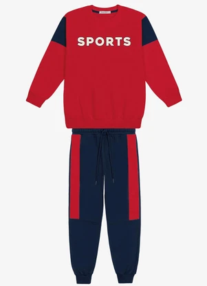 Trick Nick - Conjunto Blusão com Calça Masculino Vermelho - TRICK NICK