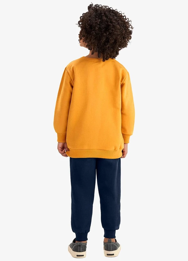 Rovi Kids - Conjunto Blusão com Calça Moletom Amarelo 2