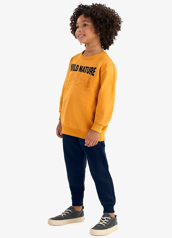 Rovi Kids - Conjunto Blusão com Calça Moletom Amarelo 3