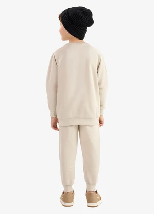 Rovi Kids - Conjunto Blusão com Calça Moletom Bege - ROVI KIDS