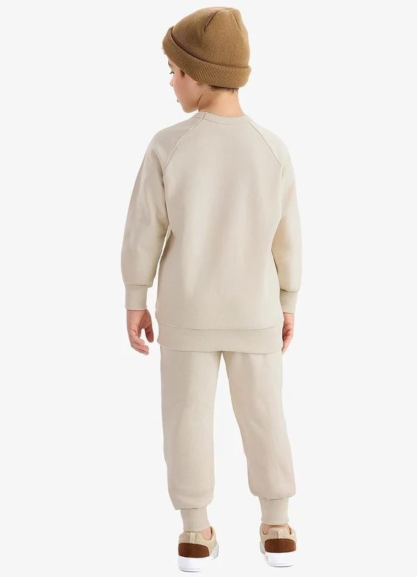 Rovi Kids - Conjunto Blusão com Calça Moletom Bege 2