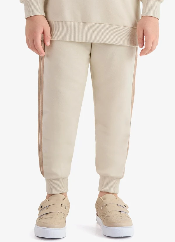 Rovi Kids - Conjunto Blusão com Calça Moletom Bege 5