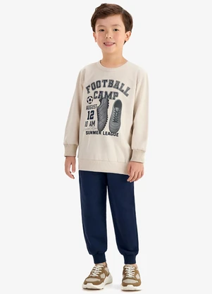 Rovi Kids - Conjunto Blusão com Calça Moletom Bege - ROVI KIDS