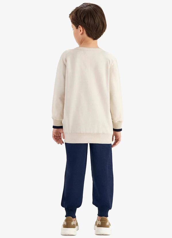 Rovi Kids - Conjunto Blusão com Calça Moletom Bege 2