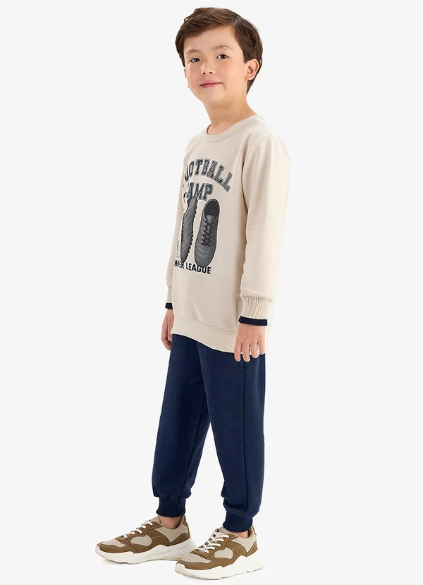 Rovi Kids - Conjunto Blusão com Calça Moletom Bege 3