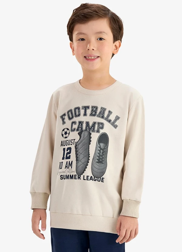 Rovi Kids - Conjunto Blusão com Calça Moletom Bege 4