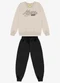 Rovi Kids - Conjunto Blusão com Calça Moletom Bege - variação: Bege