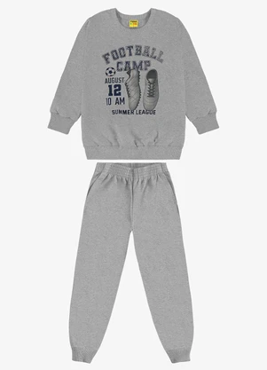 Rovi Kids - Conjunto Blusão com Calça Moletom Cinza - ROVI KIDS