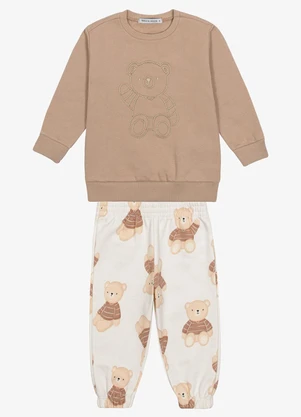 Trick Nick - Conjunto Blusão com Calça Moletom Felpa Marrom - TRICK NICK