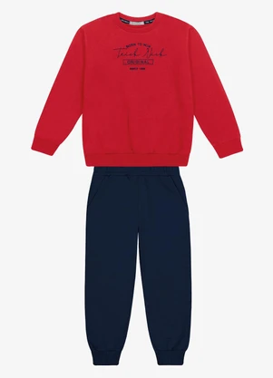 Trick Nick - Conjunto Blusão com Calça Moletom Felpa Vermelho - TRICK NICK