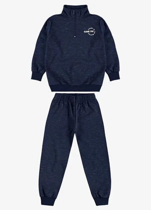 Rovi Kids - Conjunto Blusão com Calça Moletom Molinê Azul - ROVI KIDS