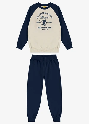 Rovi Kids - Conjunto Blusão com Calça Moletom Molinê Azul - ROVI KIDS