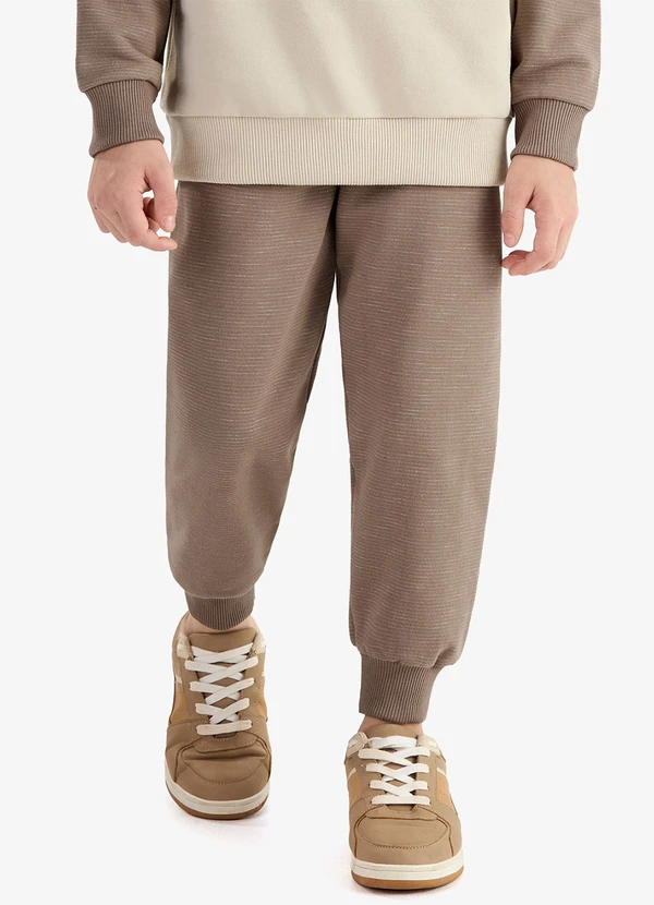 Rovi Kids - Conjunto Blusão com Calça Moletom Molinê Marrom 5