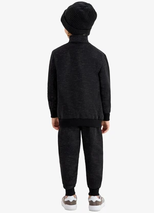 Rovi Kids - Conjunto Blusão com Calça Moletom Molinê Preto - ROVI KIDS