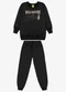 Rovi Kids - Conjunto Blusão com Calça Moletom Bege - variação: Preto