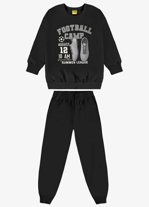 Rovi Kids - Conjunto Blusão com Calça Moletom Preto - ROVI KIDS