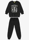 Rovi Kids - Conjunto Blusão com Calça Moletom Bege - variação: Preto