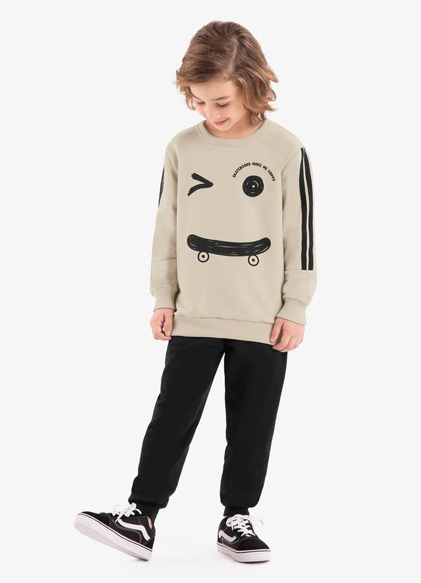 Rovi Kids - Conjunto Blusão com Calça Moletom Rovi Kids Bege