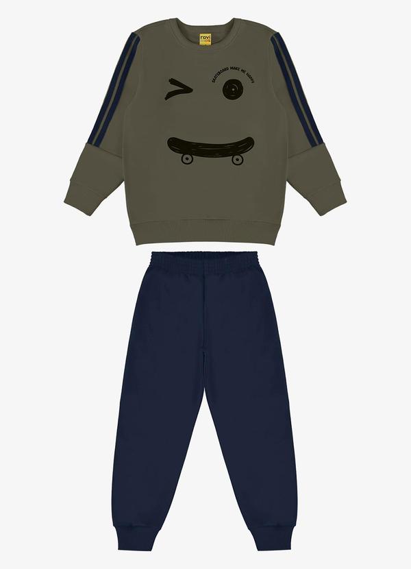 Rovi Kids - Conjunto Blusão com Calça Moletom Verde