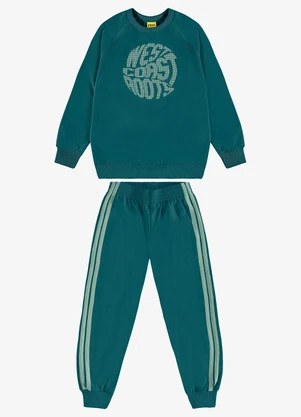 Rovi Kids - Conjunto Blusão com Calça Moletom Verde - ROVI KIDS