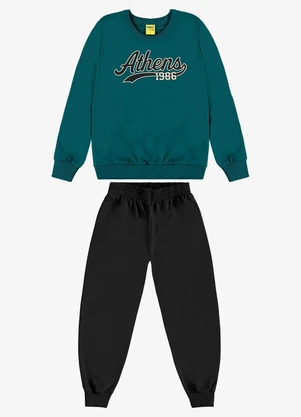 Rovi Kids - Conjunto Blusão com Calça Moletom Verde - ROVI KIDS