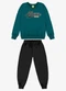 Rovi Kids - Conjunto Blusão com Calça Moletom Vermelho - variação: Verde