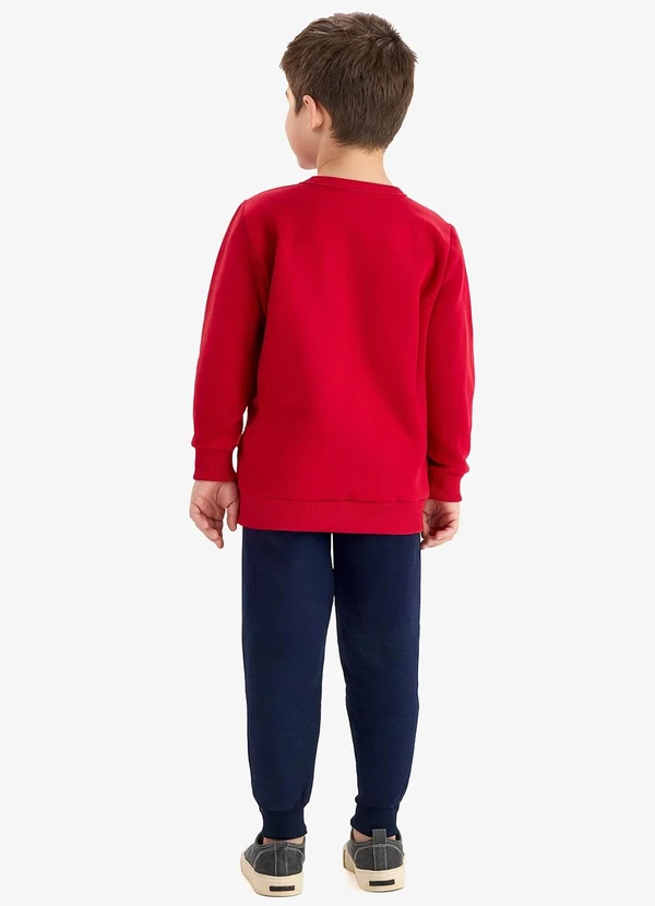 Rovi Kids - Conjunto Blusão com Calça Moletom Vermelho 2