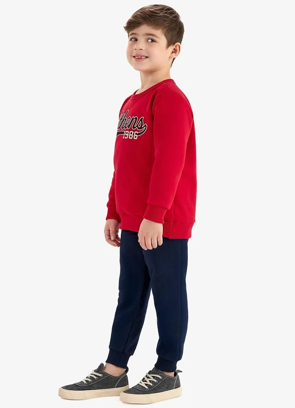 Rovi Kids - Conjunto Blusão com Calça Moletom Vermelho 3