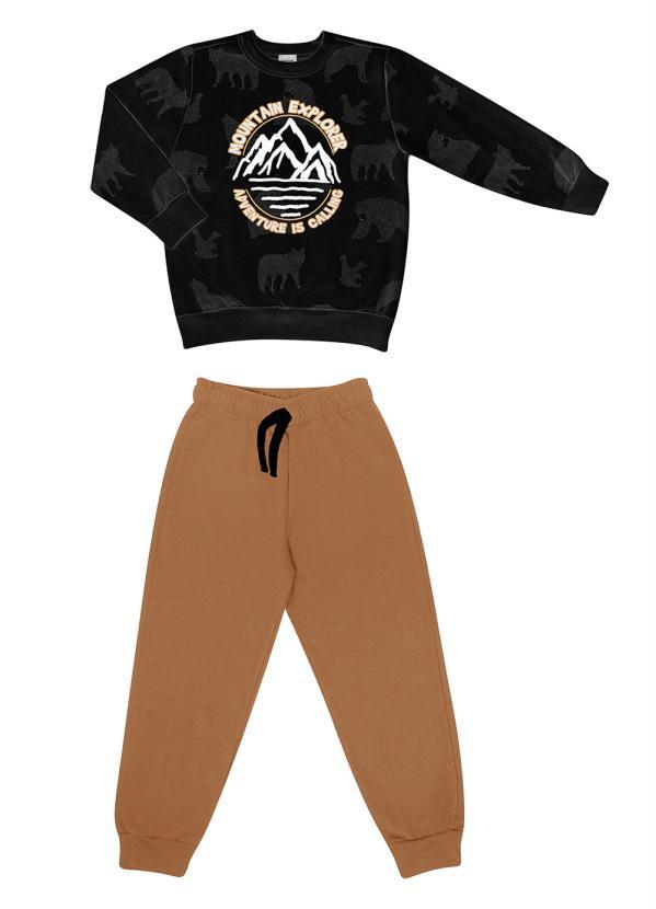 Rovi Kids - Conjunto Blusao com Calça Preto