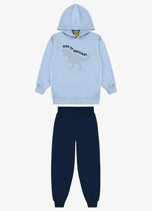 Rovi Kids - Conjunto Blusão com Capuz Calça Moletom Azul - ROVI KIDS