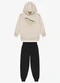 Rovi Kids - Conjunto Blusão com Capuz Calça Moletom Azul - variação: Bege