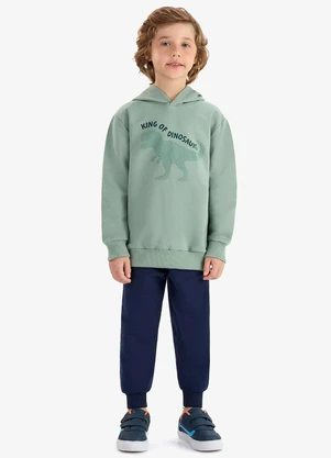 Rovi Kids - Conjunto Blusão com Capuz Calça Moletom Verde - ROVI KIDS