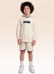 Fakini Kids - Conjunto Blusão com Capuz e Bermuda Verde - variação: Bege
